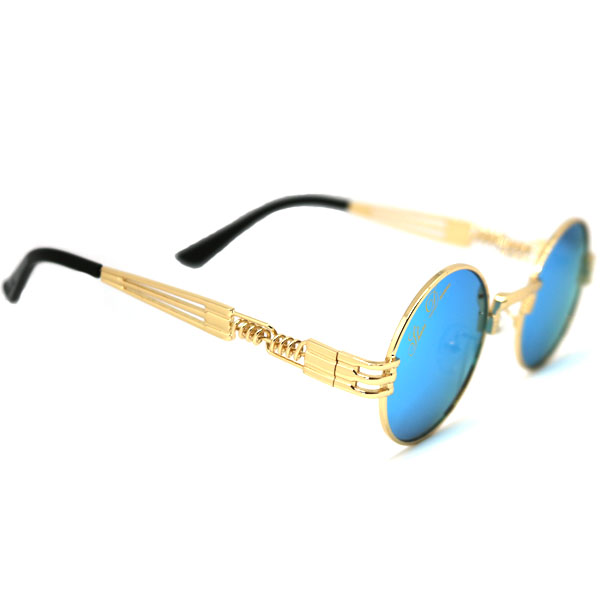 Melo blue circle sunglasses side view