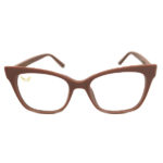 Shari Dionne taupe color Study Eyewear with blue light blocking lenses