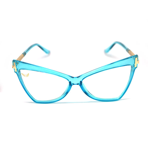Blue women's blue light cateye glasses by Shari Dionne
