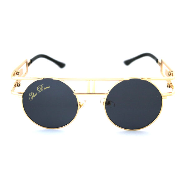 Circle sunglasses with gold frame. Muse 2chainz sunglasses
