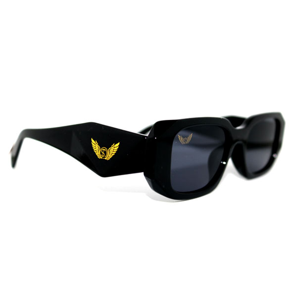 Black sunglasses side view loc shades zombae